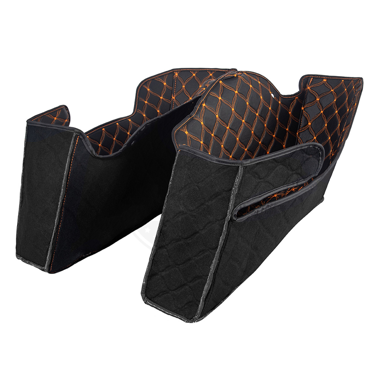 Advanblack Saddlebag Liner Custom Orange Stitching Liner Kit Fit for 1993-2013 OEM Factory Stock SaddleBags Bottoms