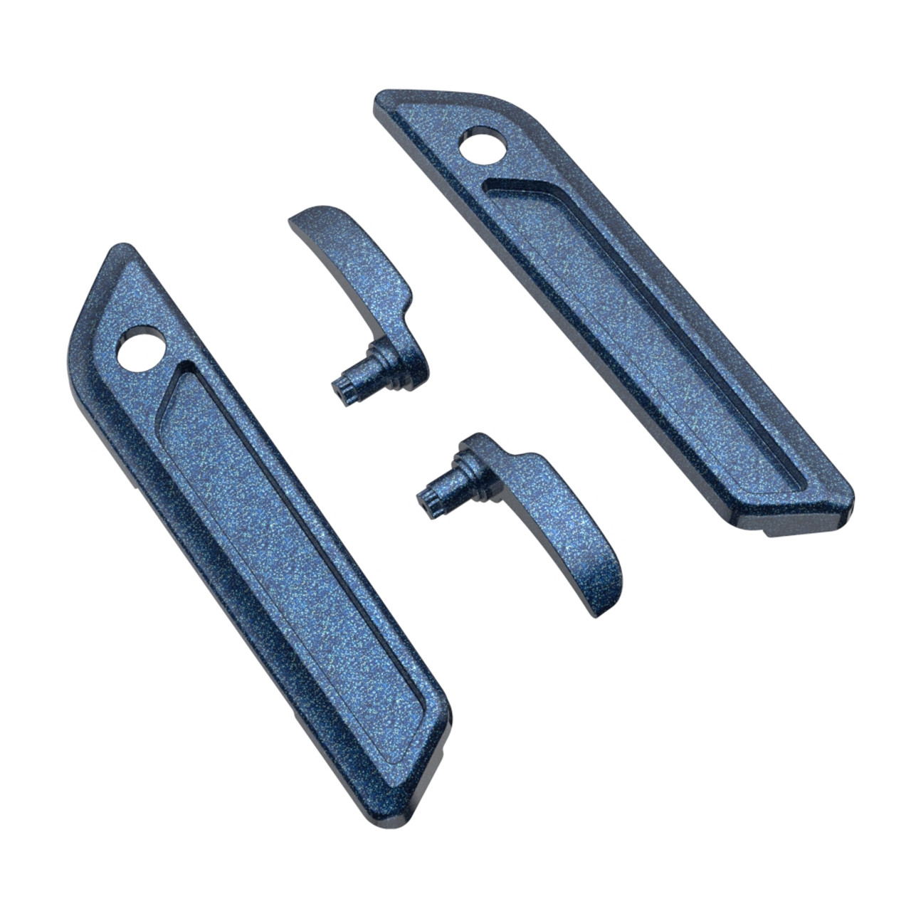 Cosmic Blue Pearl Saddlebag Lid Lever & Latch Cover Set Kit For 2014+ Harley Touring