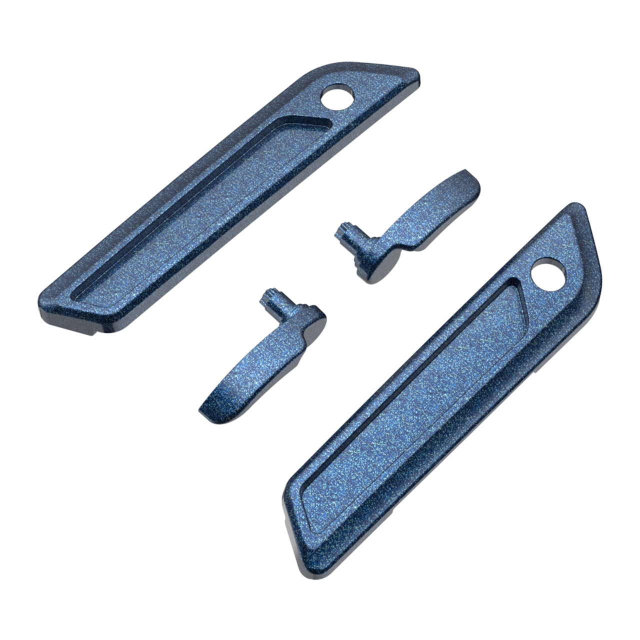 Cosmic Blue Pearl Saddlebag Lid Lever & Latch Cover Set Kit For 2014+ Harley Touring