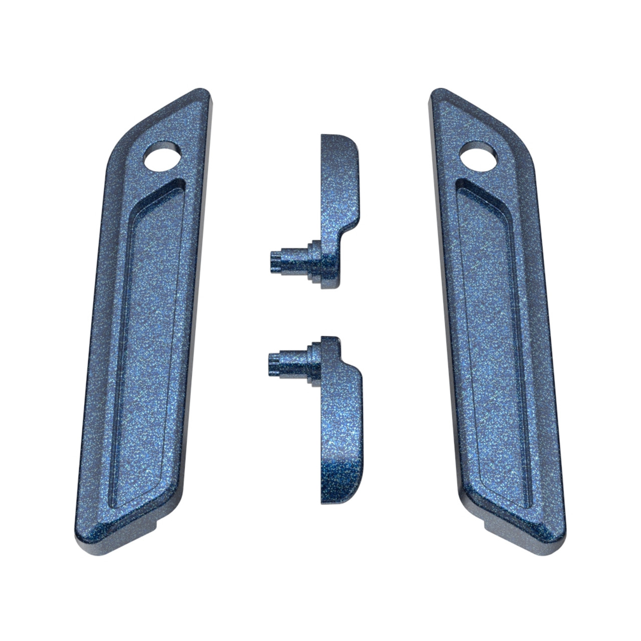 Cosmic Blue Pearl Saddlebag Lid Lever & Latch Cover Set Kit For 2014+ Harley Touring