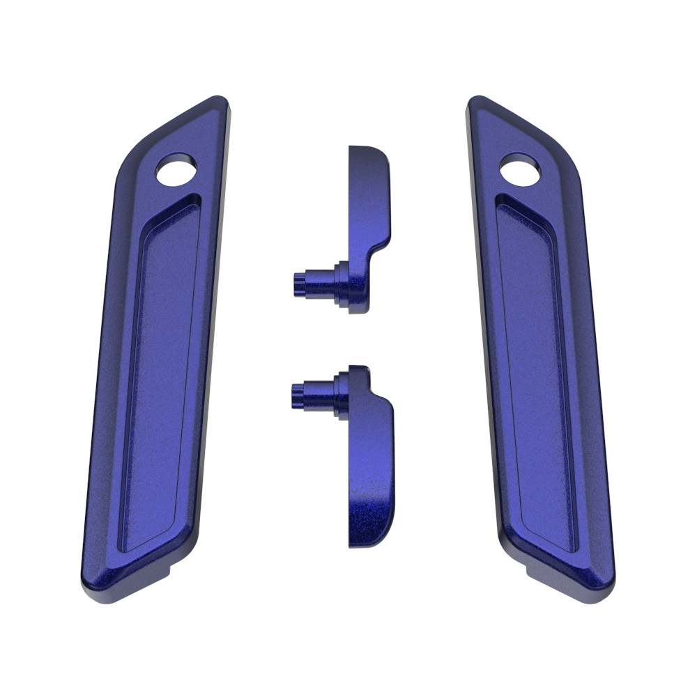 Zephyr Blue Saddlebag Lid Lever & Latch Cover Set Kit For 2014+ Harley Touring