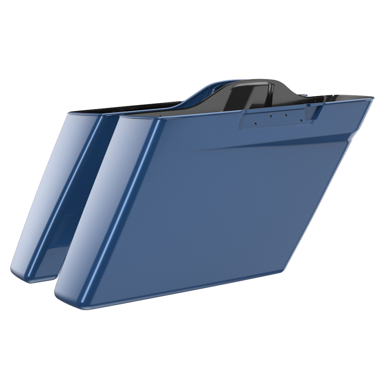 Advanblack Legend Blue (Glossy) No Cutout Stretched Extended Saddlebag Bottoms for 2014+ Harley Davidson Touring