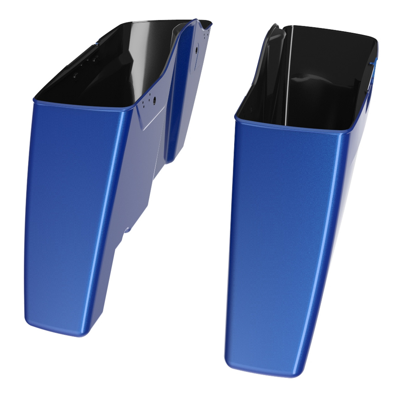 Advanblack Pacific Blue Dual Uncut Stretched Extended Saddlebag Bottoms for 2014+ Harley Davidson Touring