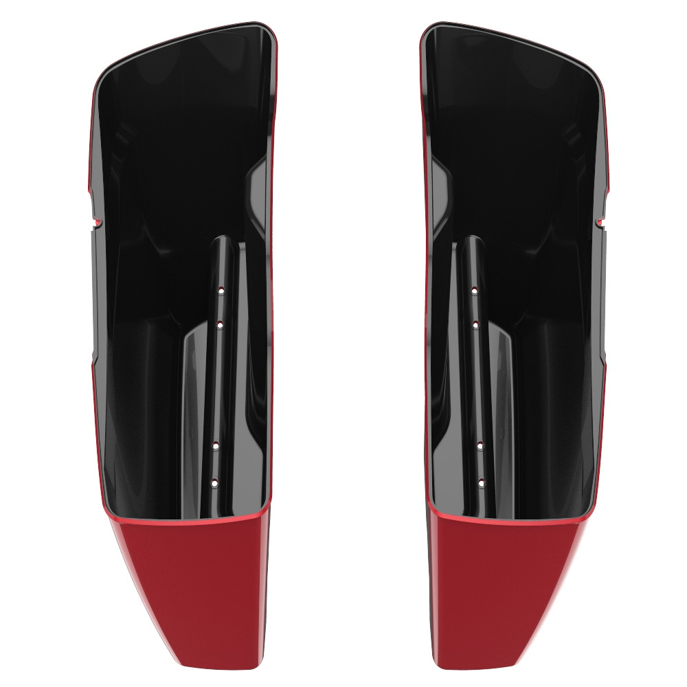 Advanblack Wicked Red Dual Uncut Stretched Extended Saddlebag Bottoms for Harley Davidson 2014+ Touring
