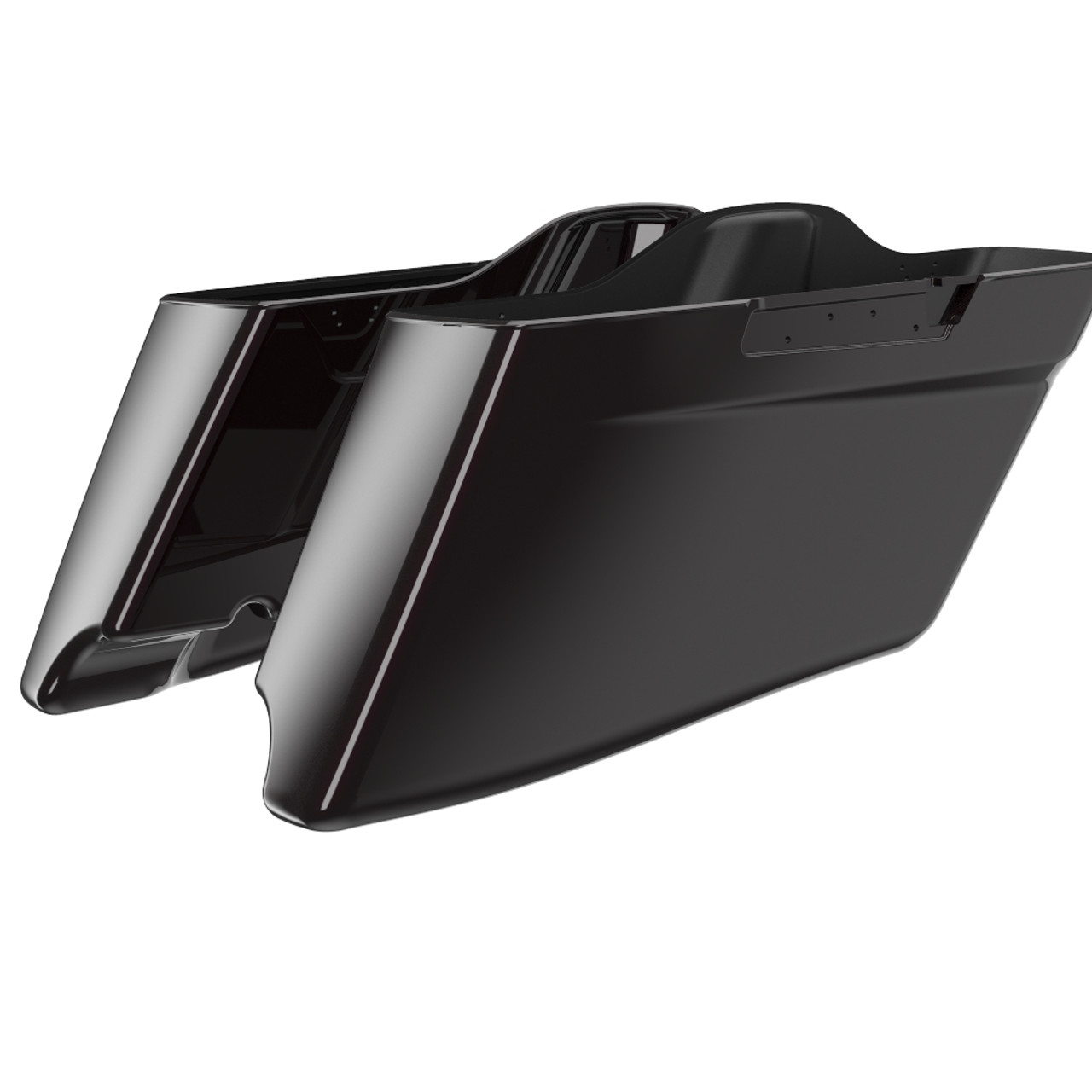 Advanblack Blackened Cayenne CVO Style Tapered Stretched Extended Saddlebag Bottoms for Harley Davidson 2014+ Touring