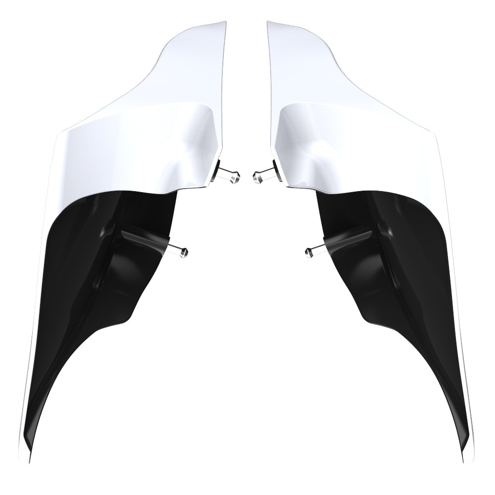 Advanblack Great White Pearl ABS Stretched Extended Side Cover Panel for 2014+ Harley Davidson Touring