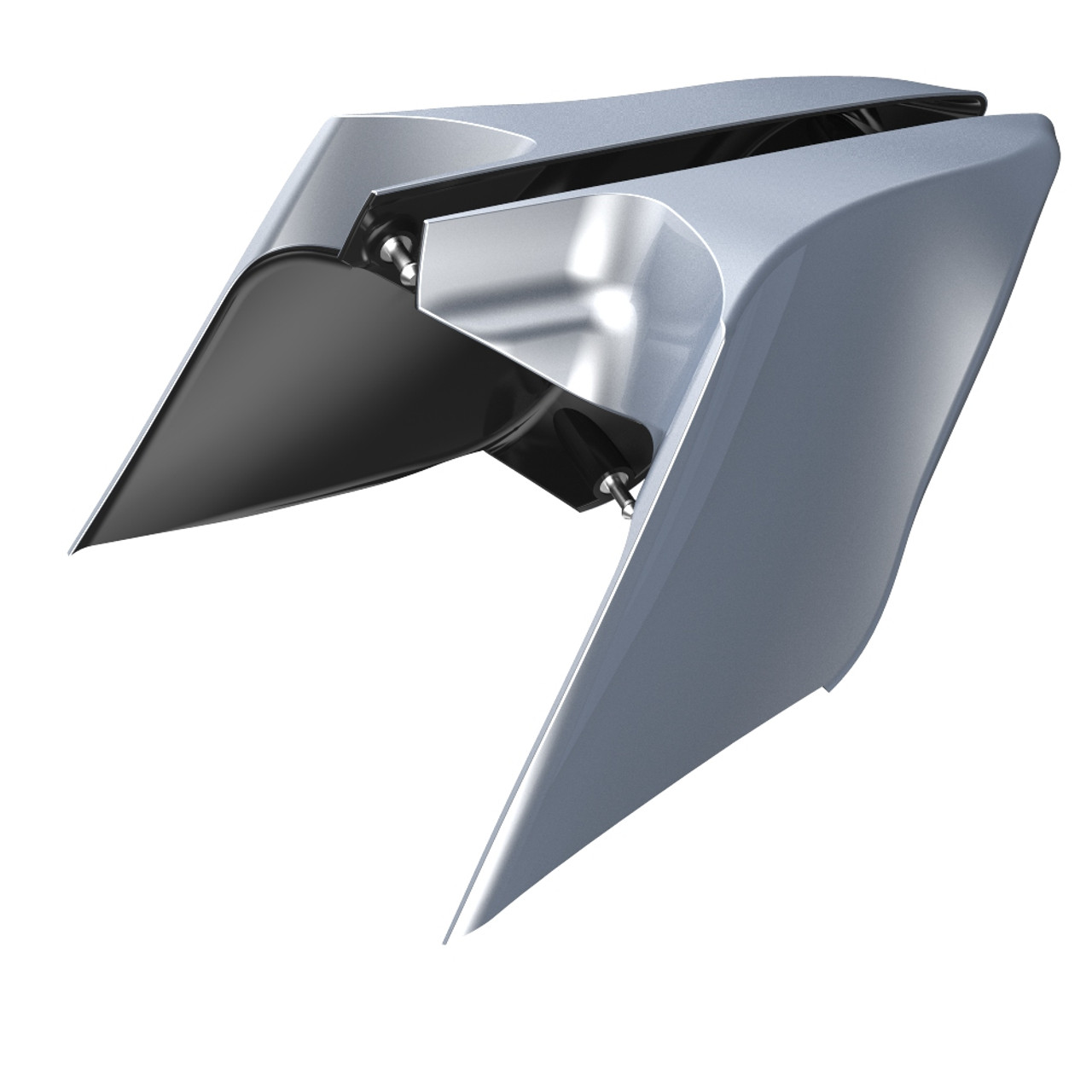 Atlas Silver Metallic ABS CVO Style Stretched Extended Side Cover Panel for 2014+ Harley Davidson Touring