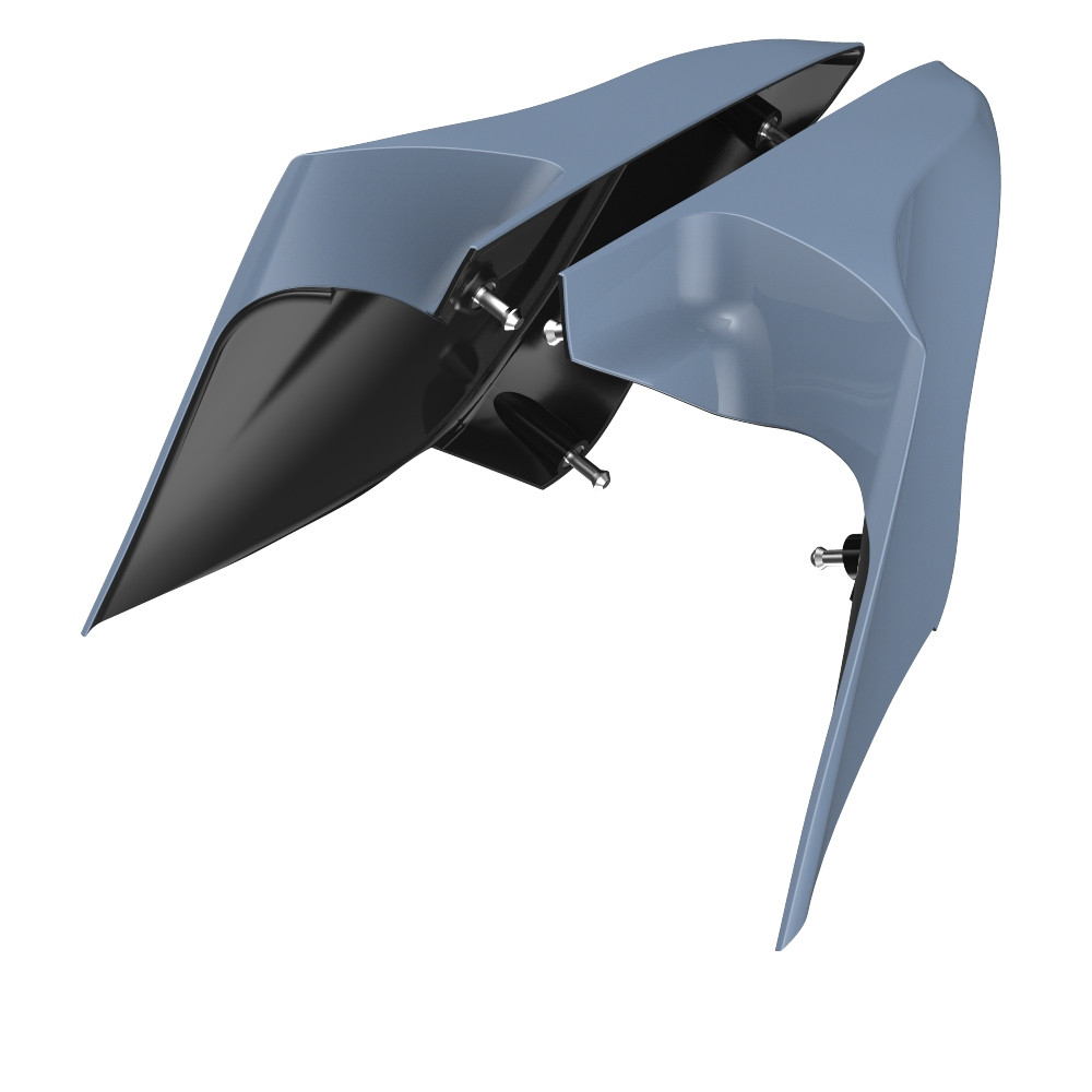 Advanblack Gunship Gray ABS CVO Style Stretched Extended Side Cover Panel for 2014+ Harley Davidson Touring