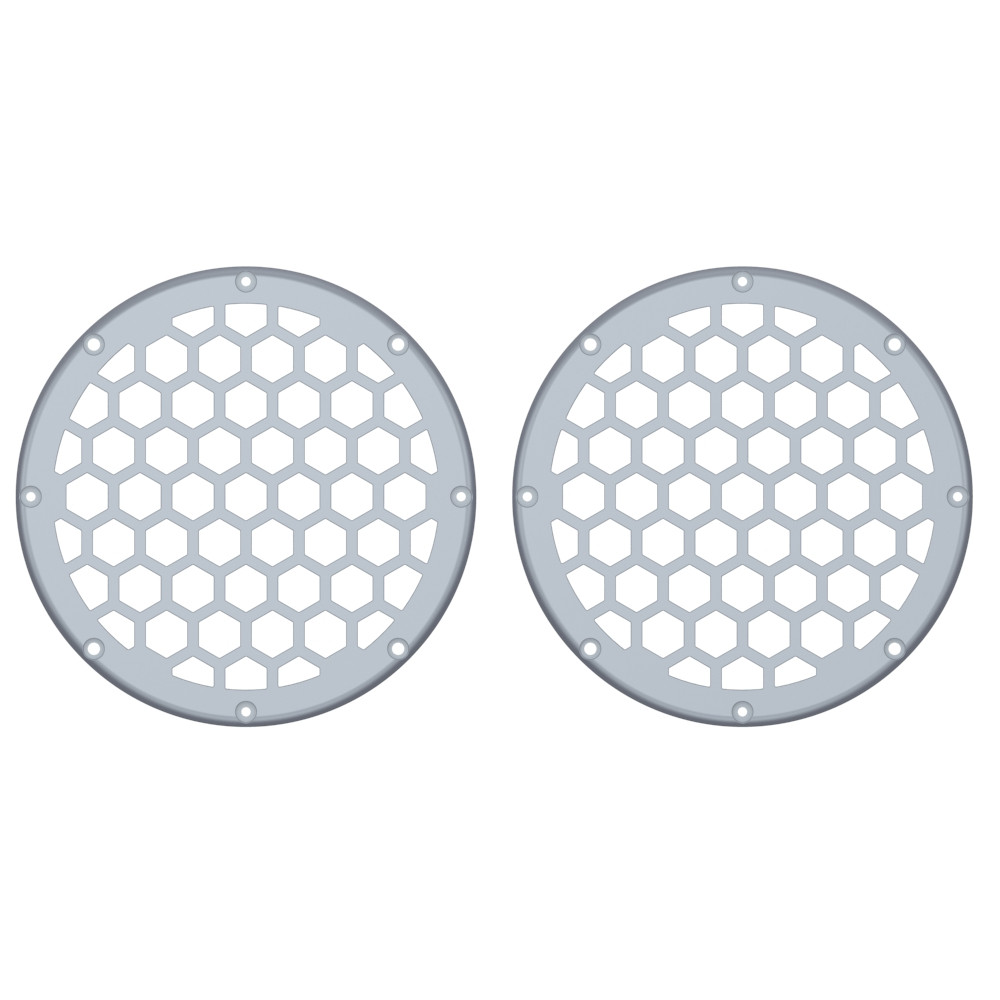 Advanblack x XBS Color Matched HEX 6.5'' Speaker Grills-Brilliant Silver