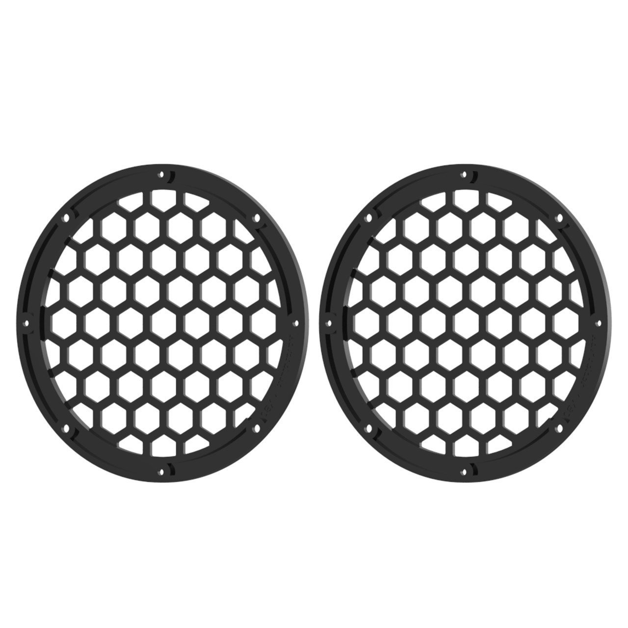 6.5 inch HEX Speaker Grills - Black Contrast Cut Cnc Metal Grills