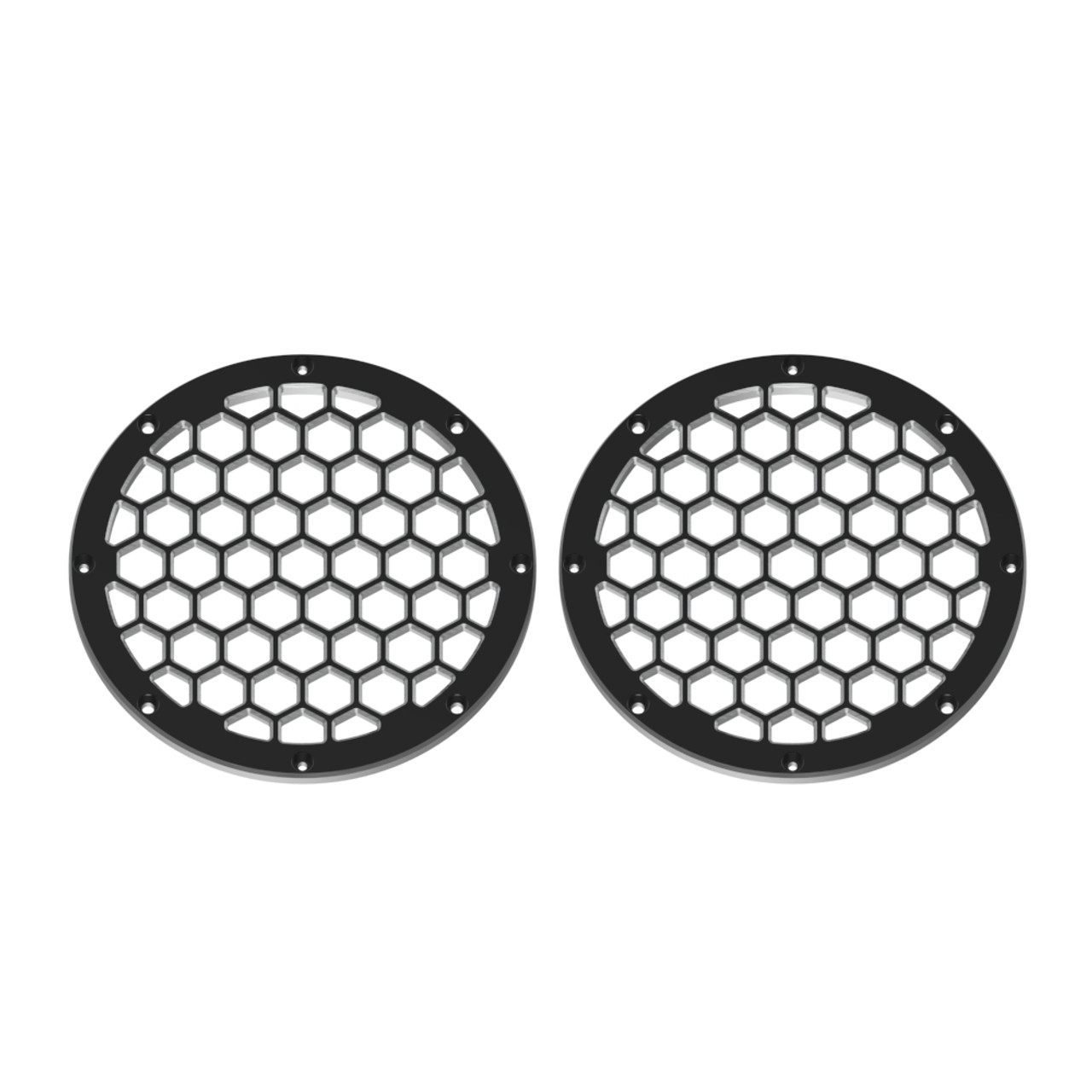 6.5 inch HEX Speaker Grills - Black Contrast Cut Cnc Metal Grills
