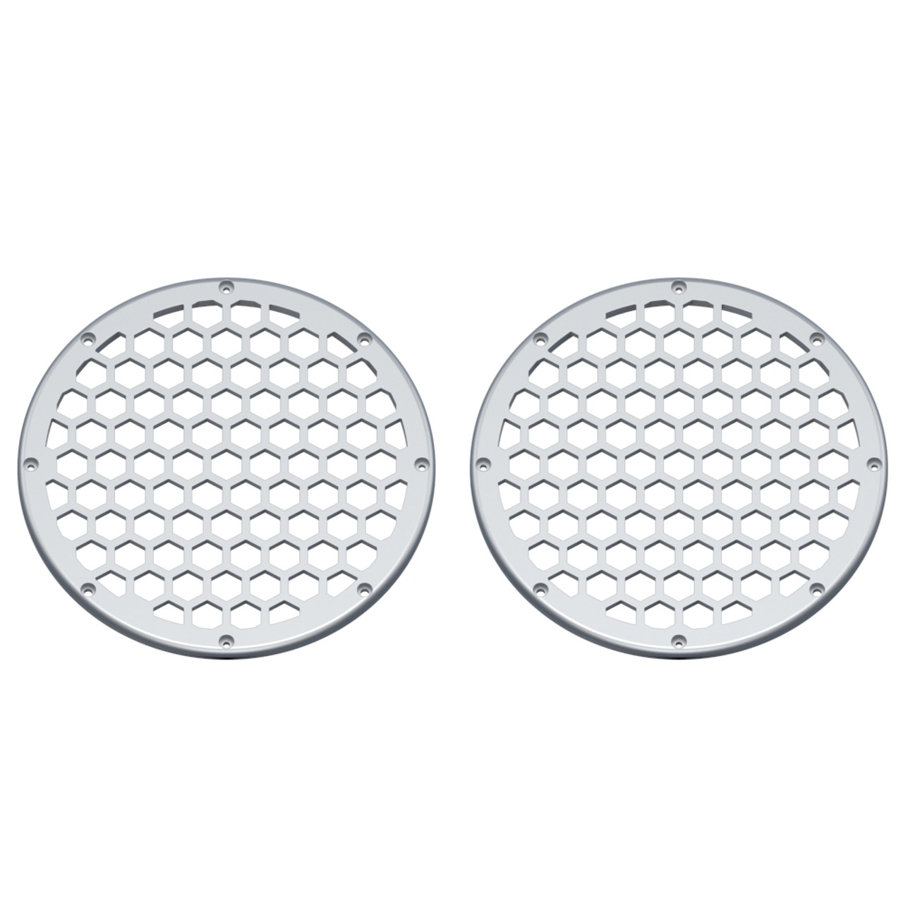 Advanblack x XBS Color Matched HEX 8'' Speaker Grills-Atlas Silver Metallic