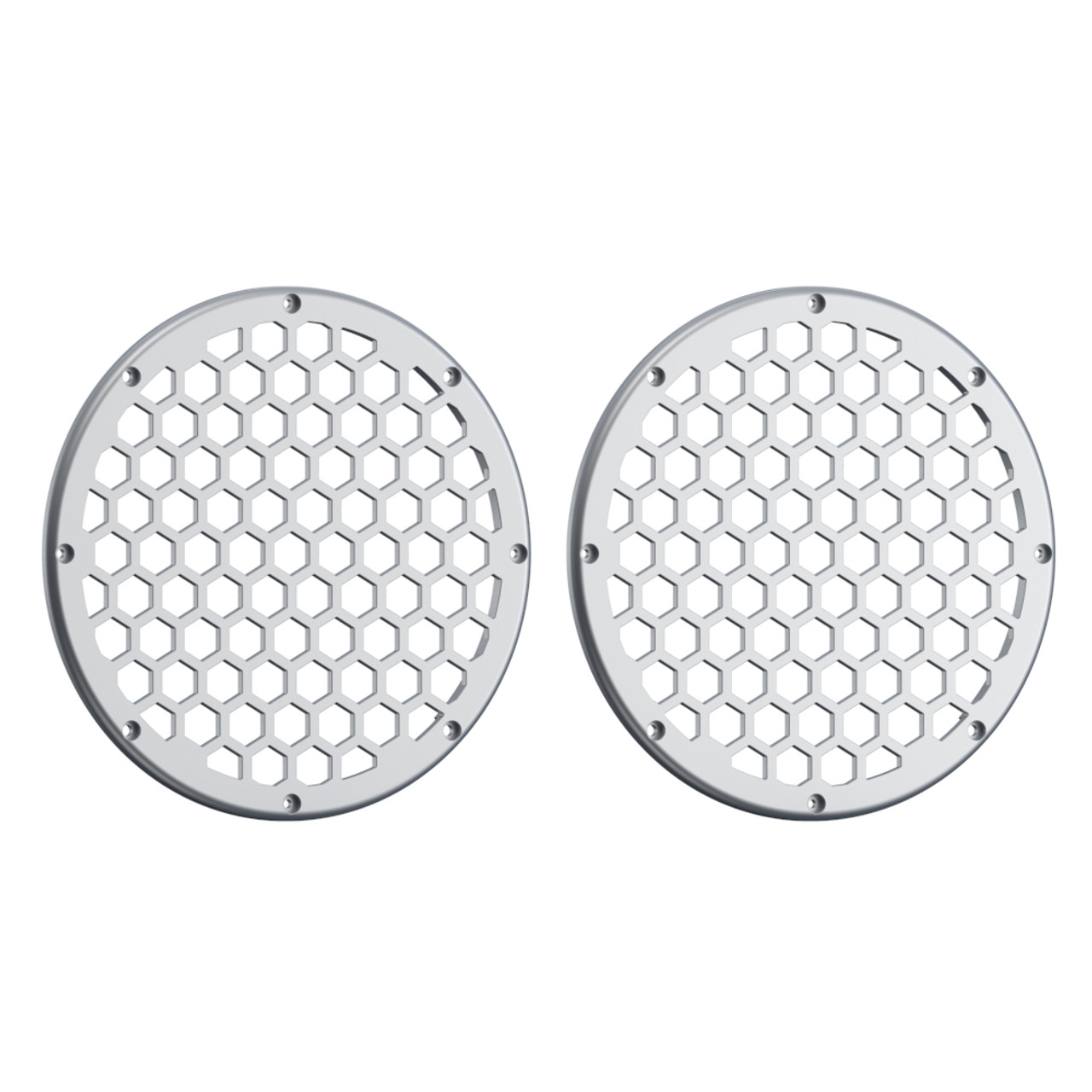 Advanblack x XBS Color Matched HEX 8'' Speaker Grills-Atlas Silver Metallic