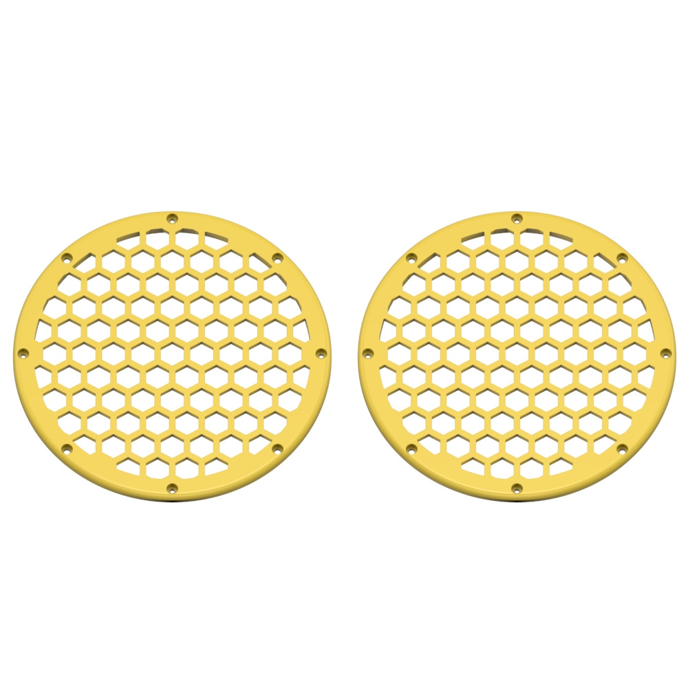 Advanblack x XBS Color Matched HEX 8'' Speaker Grills-Industrial Yellow