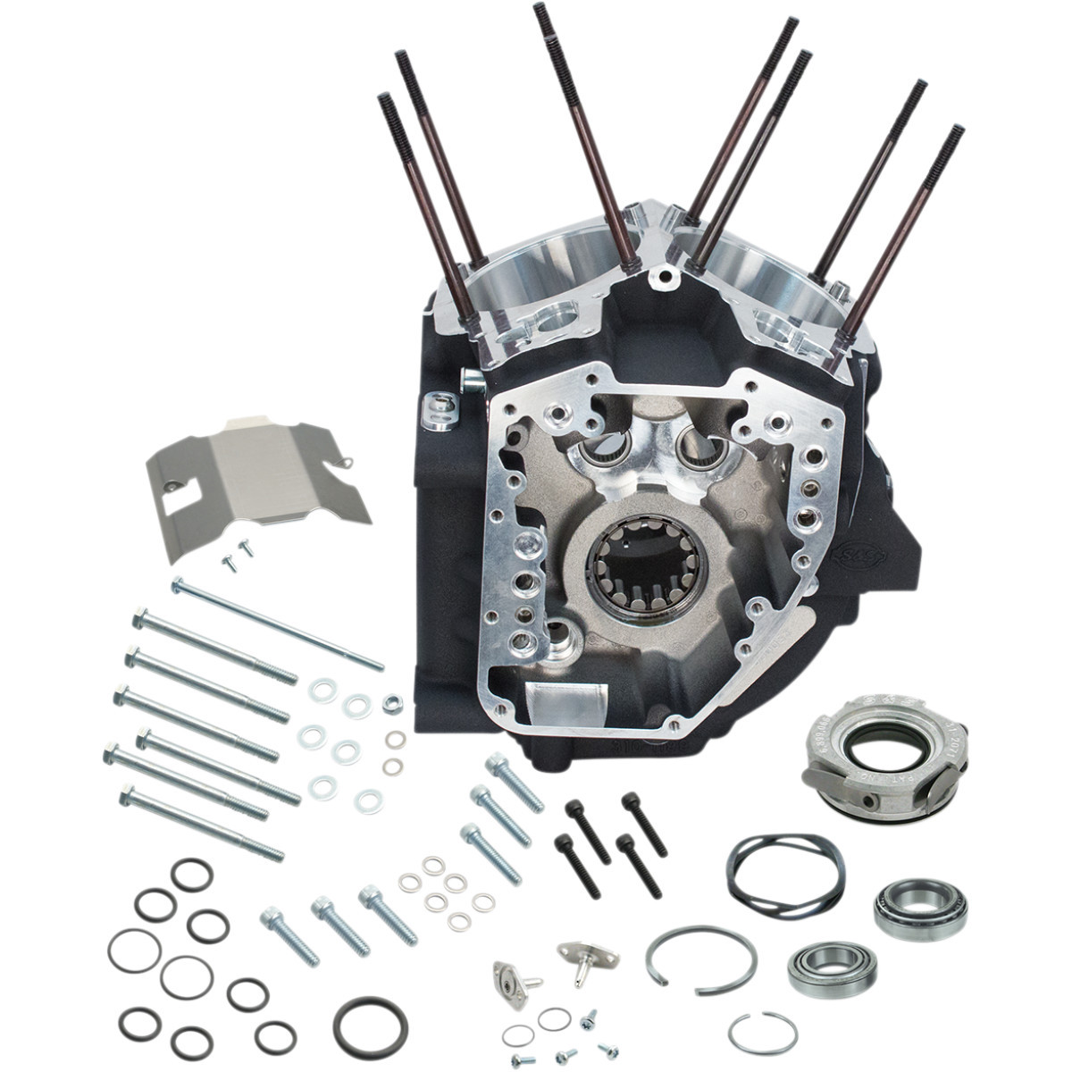 S&S Cycle #31-0181A - Engine Case - 4.125" Bore w/Stock Stud Pattern - 88A Engine Type - Wrinkle Black - Twin Cam
