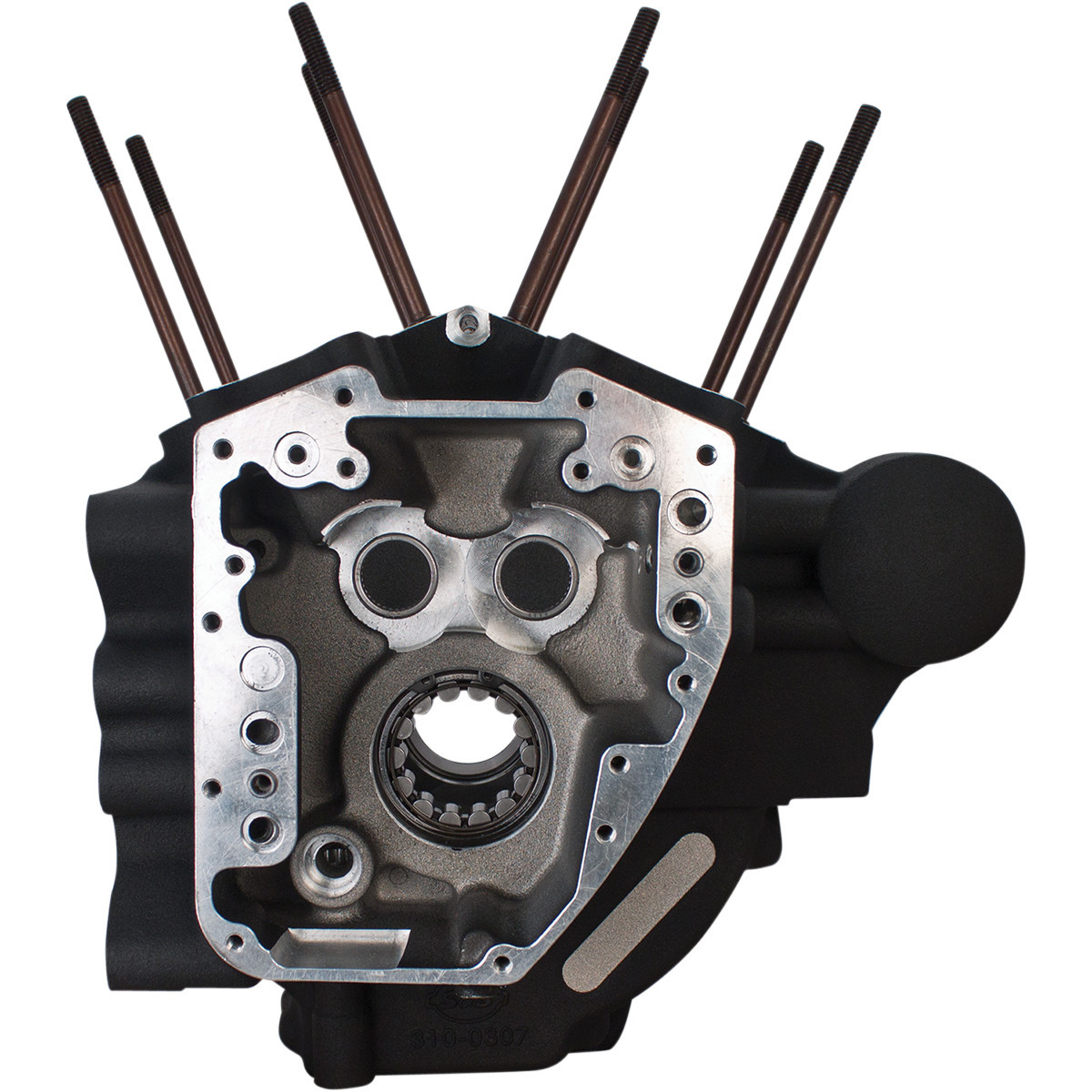 S&S Cycle #310-0367A - Engine Case - 3.750" Bore w/Stock Stud Pattern - Wrinkle Black - Twin Cam