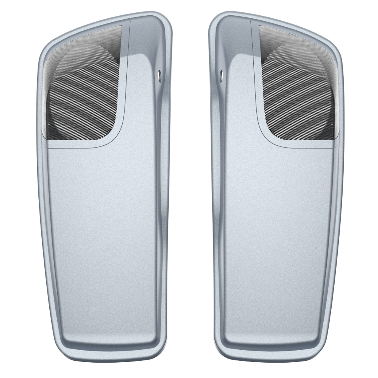 Baracuda Silver Denim 5x7 Saddlebag Speaker Lids for Harley Davidson Touring 2014+