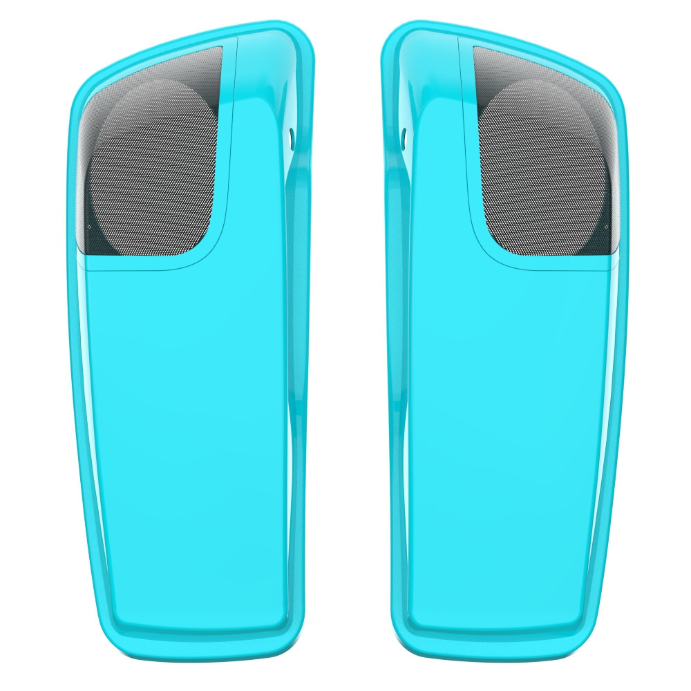 Frosted Teal 5x7 Saddlebag Speaker Lids for Harley Davidson Touring 2014+