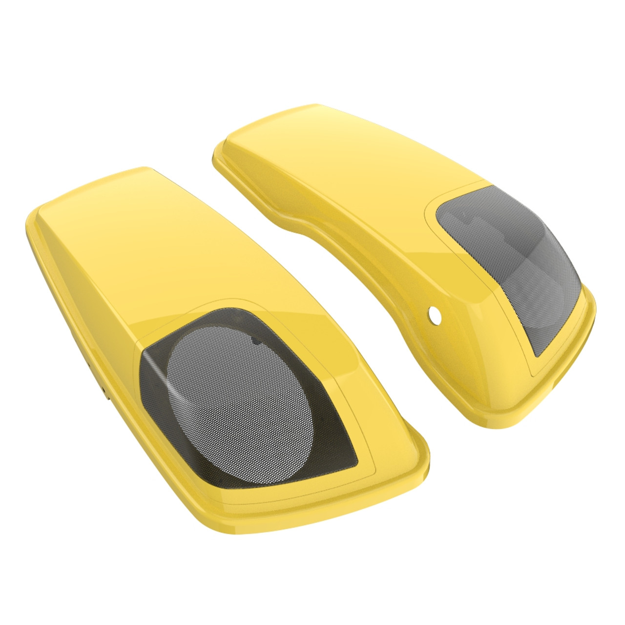 Industrial Yellow 5x7 Saddlebag Speaker Lids for Harley Davidson Touring 2014+