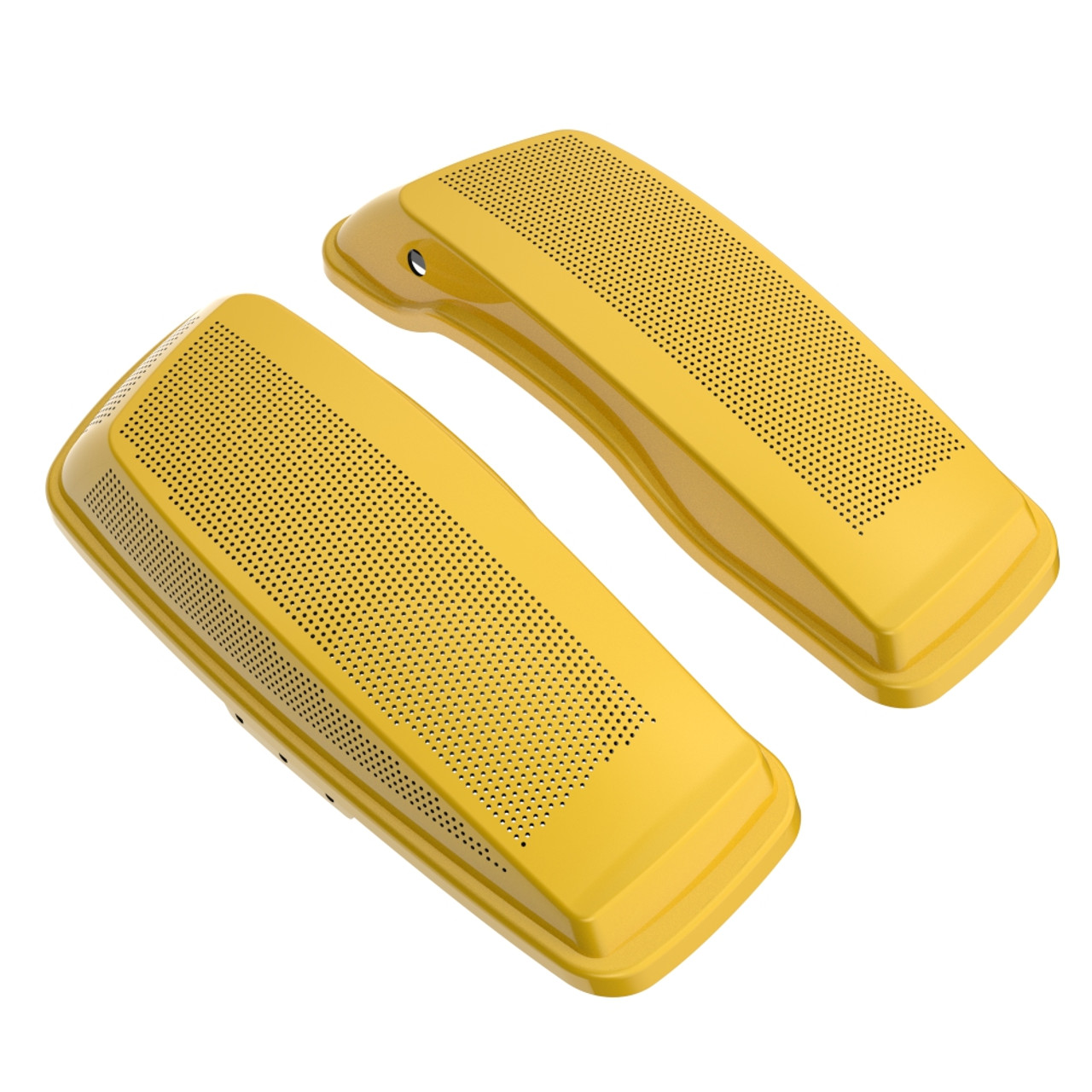 Advanblack Dual 6x9 Speaker Lids Cover for Harley 2014+ Harley Davidson Touring-Chrome Yellow
