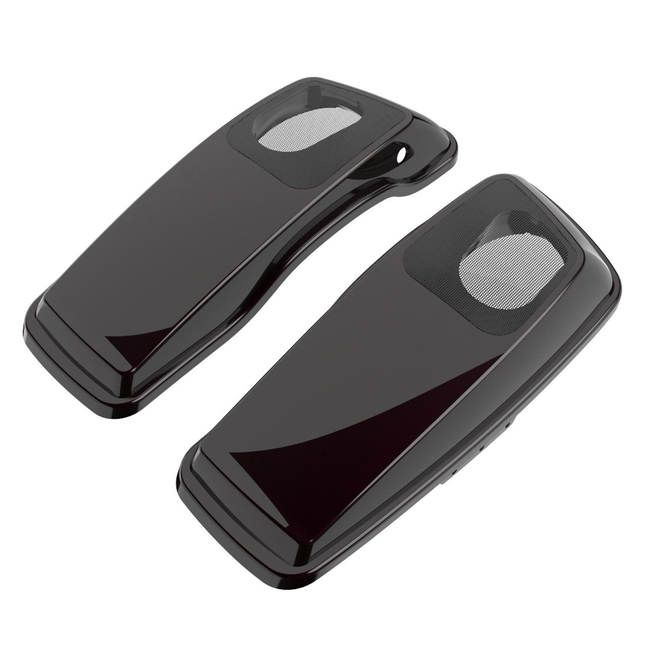 Advanblack Waterproof Blackened Cayenne Hard Saddlebag Speaker Lids Cover for Harley Davidson Touring 2014+