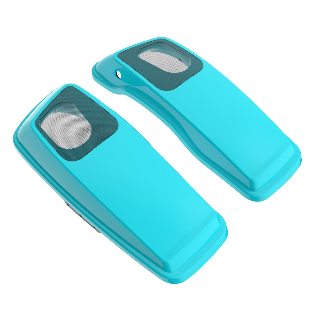 Advanblack Waterproof Frosted Pearl Hard Saddlebag Speaker Lids Cover for Harley Davidson Touring 2014+