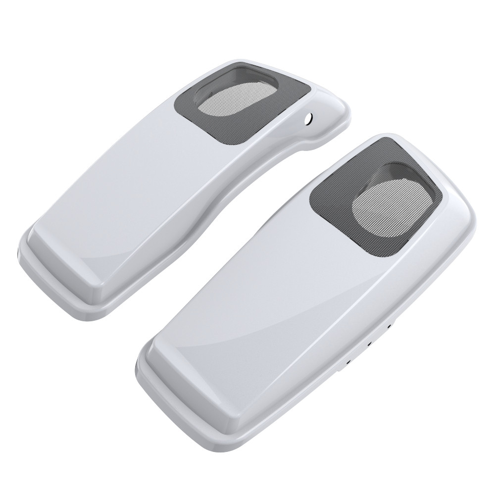 Advanblack Waterproof Great White Pearl Hard Saddlebag Speaker Lids Cover for Harley Touring 2014+