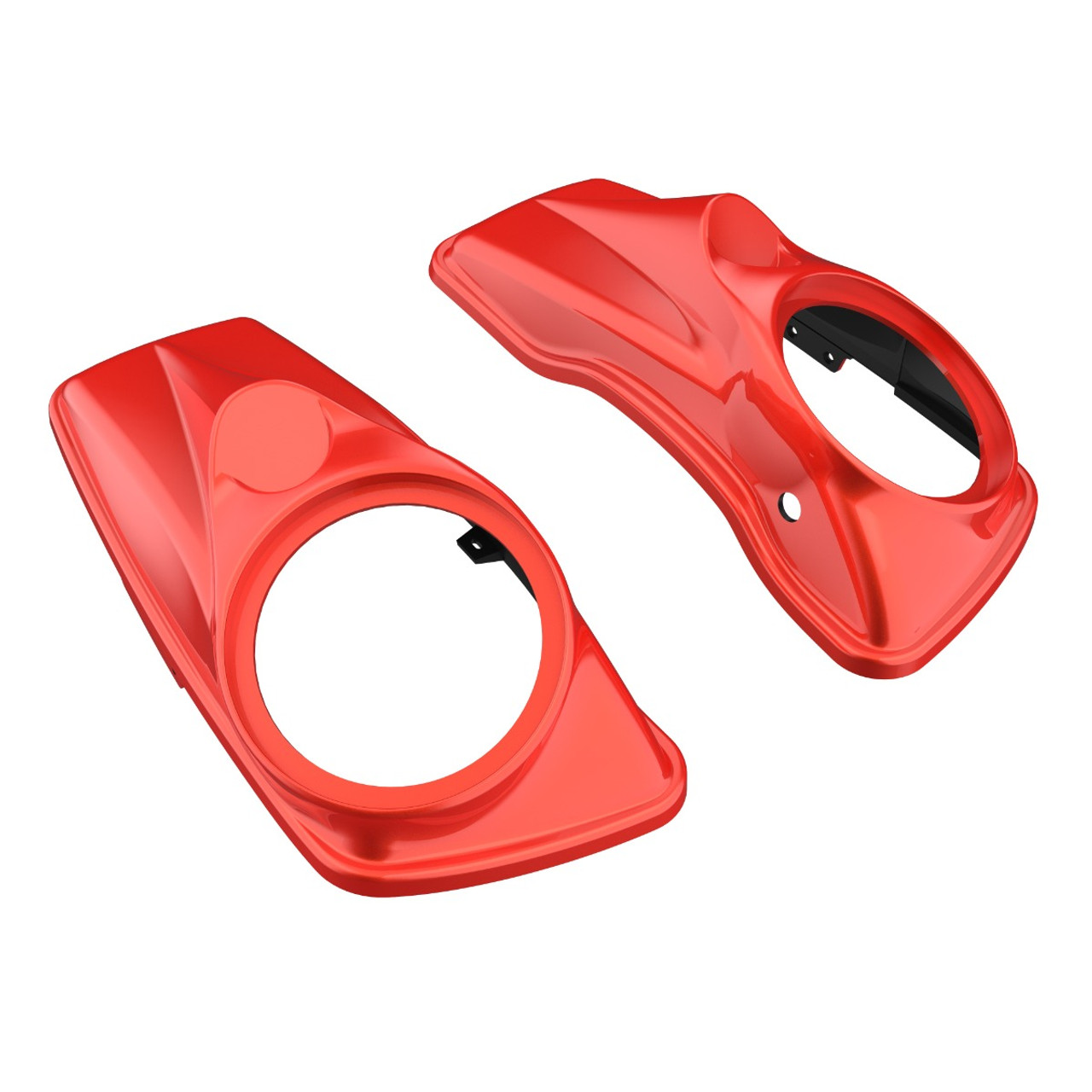 Advanblack Candy Orange  8'' Saddlebag Speaker Lids Cover for Harley Davidson Touring 2014+