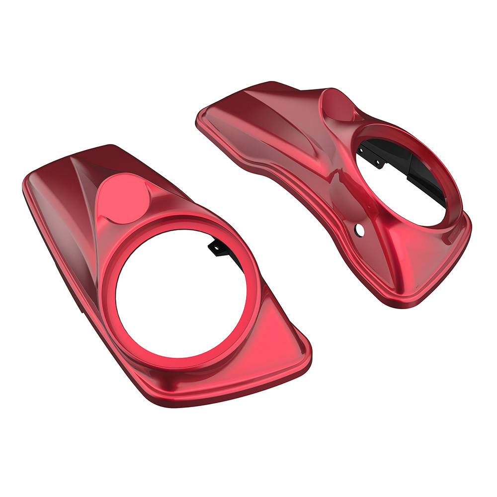 Advanblack Velocity Red Sunglo 8'' Saddlebag Speaker Lids Cover for Harley Davidson Touring 2014+