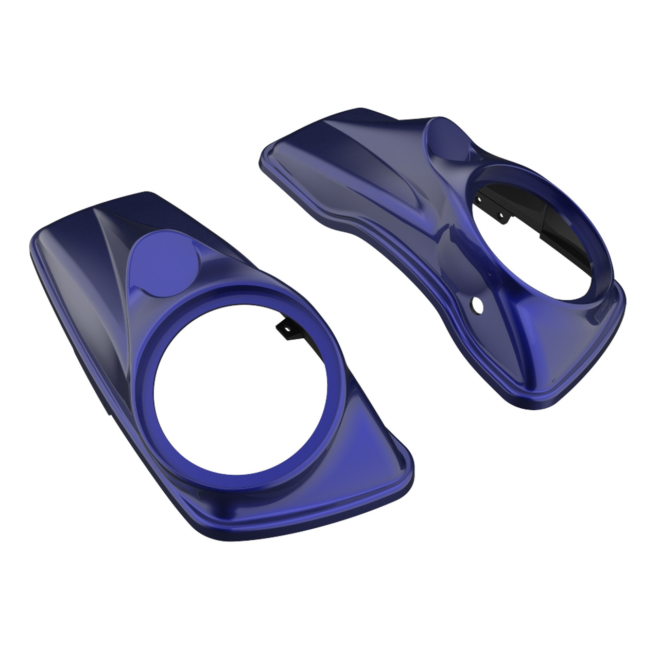 Advanblack Zephyr Blue 8'' Saddlebag Speaker Lids Cover for Harley Davidson Touring 2014+