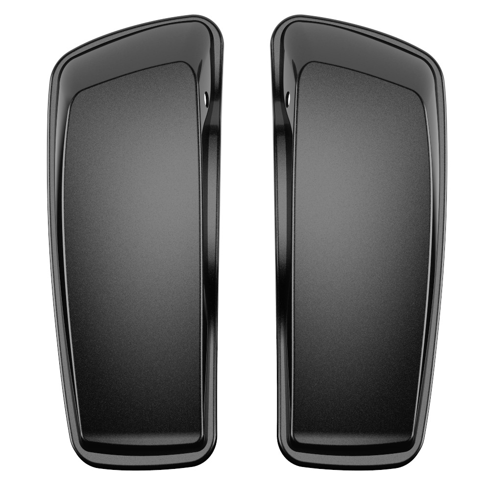 Advanblack Black Quartz Standard Normal Stretched Saddlebag Lids for Harley Davidson Touring 2014+