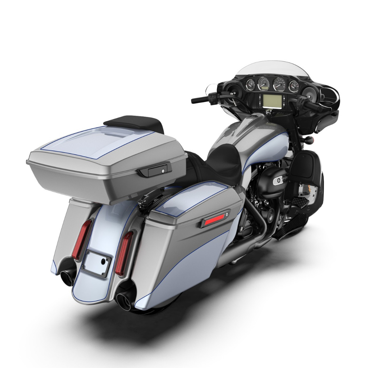Charcoal Pearl and Brilliant Silver STANDARD NORMAL SADDLEBAG LIDS FOR HARLEY DAVIDSON TOURING 2014+