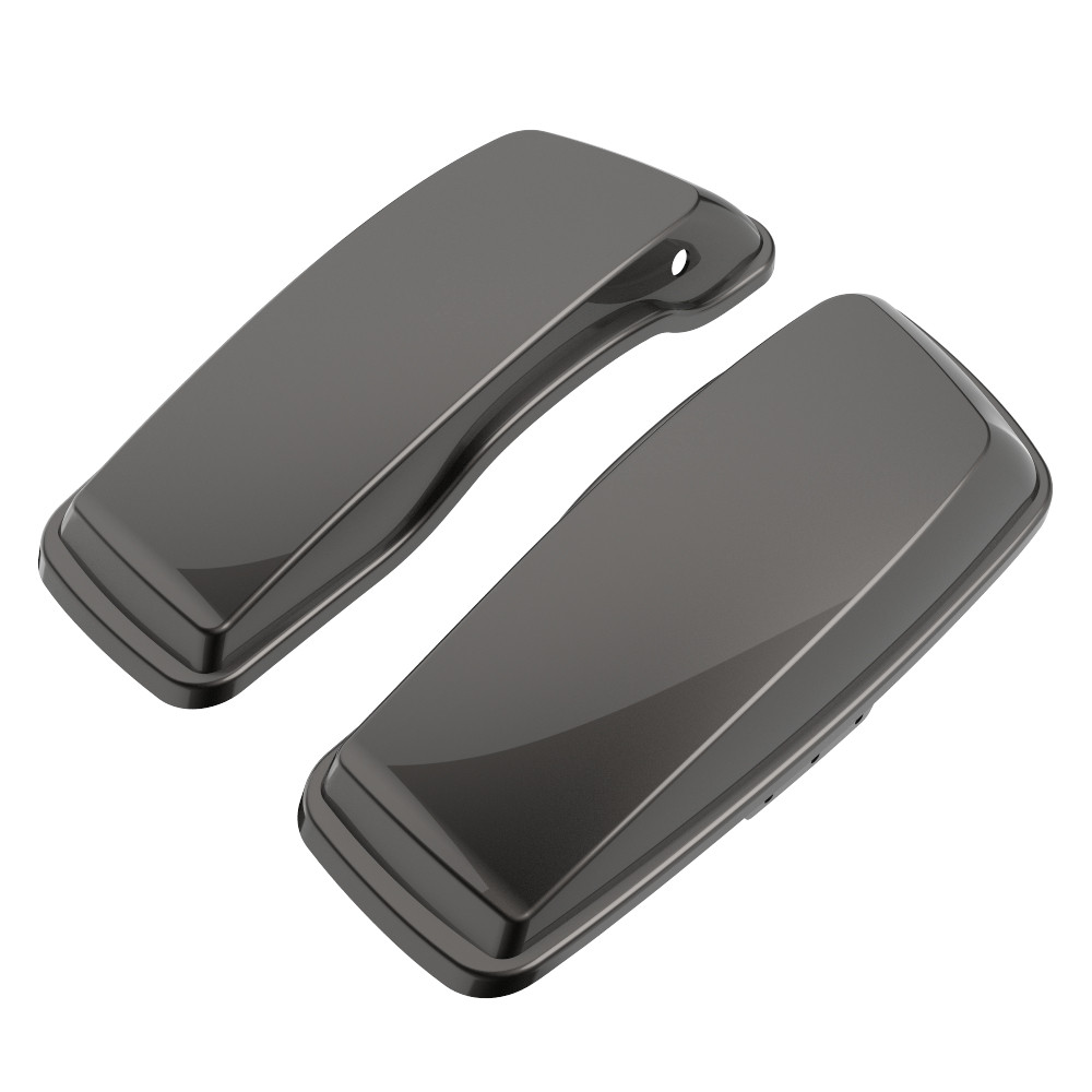 Advanblack Silver Flux Standard Normal Stretched Saddlebag Lids for Harley Davidson Touring 2014+