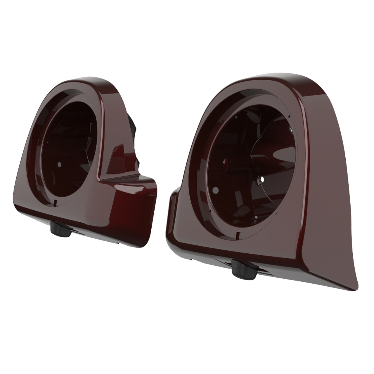 Advanblack Twisted Cherry Speaker Box Pod Lower Vented Fairings for 2014+ Harley Davidson Touring