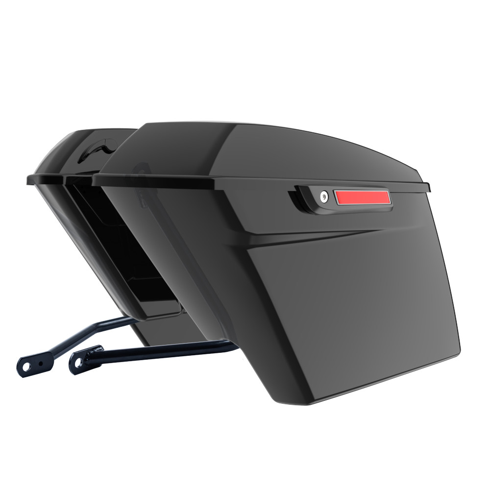 Black Hard Saddlebags Conversion Brackets for '94-'17 Softail Heritage, Deluxe, Fatboy, Springer