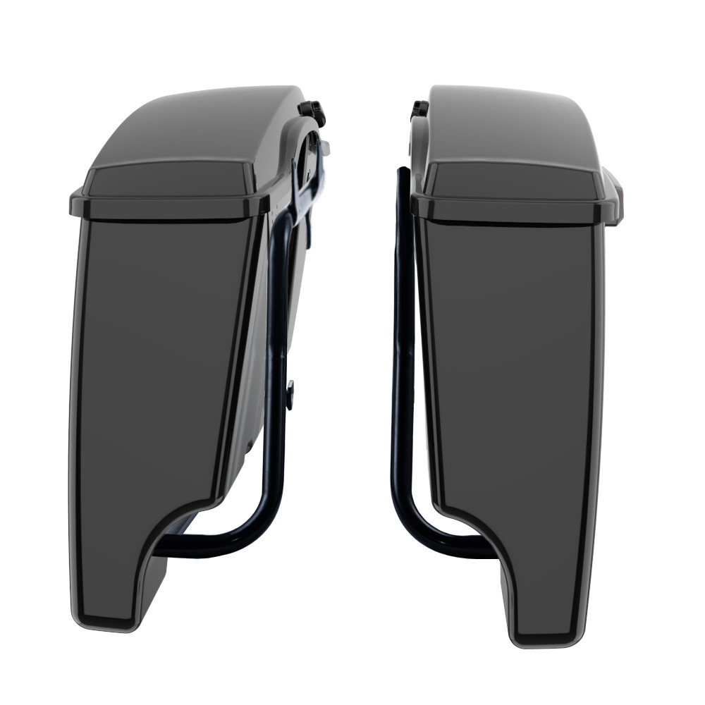 Black Hard Saddlebags Conversion Brackets for '94-'17 Softail Heritage, Deluxe, Fatboy, Springer
