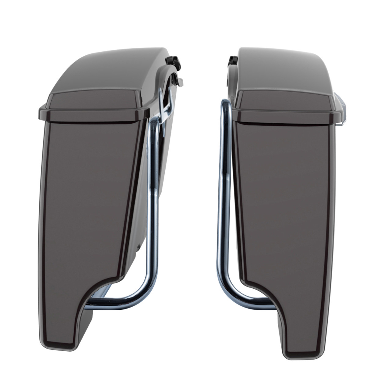 Blackened Cayenne Stretched Saddlebag Conversion Kit w/ Latch Hardware for '84-'17 Softail