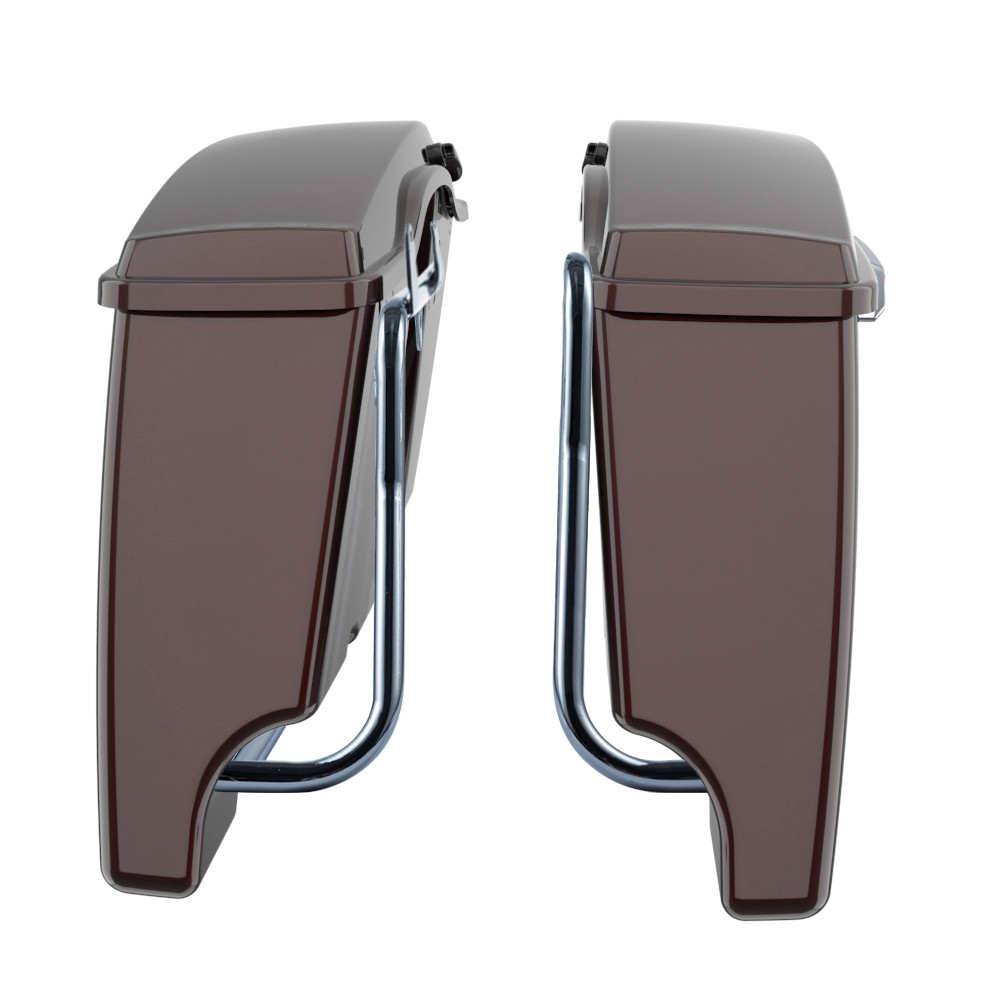 Midnight Crimson Stretched Saddlebag Conversion Kit w/ Latch Hardware for '84-'17 Softail