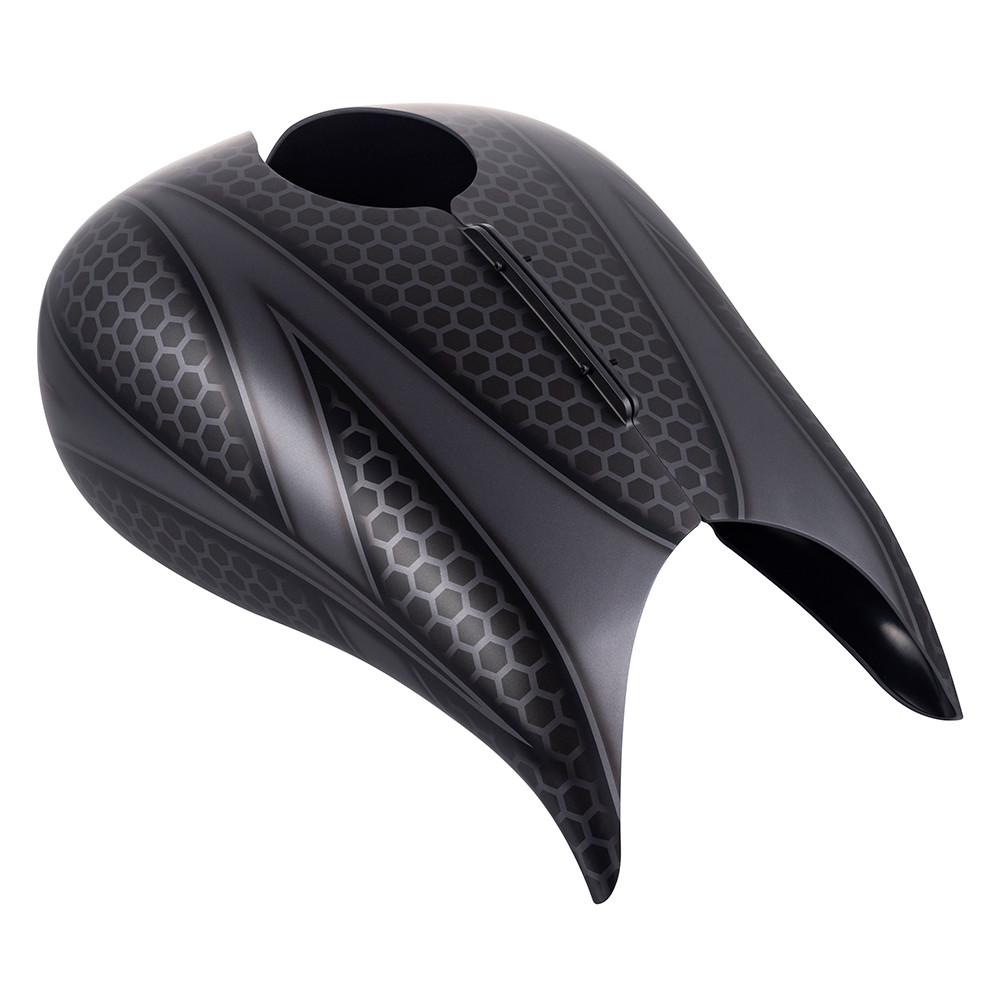 Advanblack Ravager Series Airbrushed Stretched Tank Cover for Harley 2008-2021 Street Glide & Road Glide -Charcoal Denim