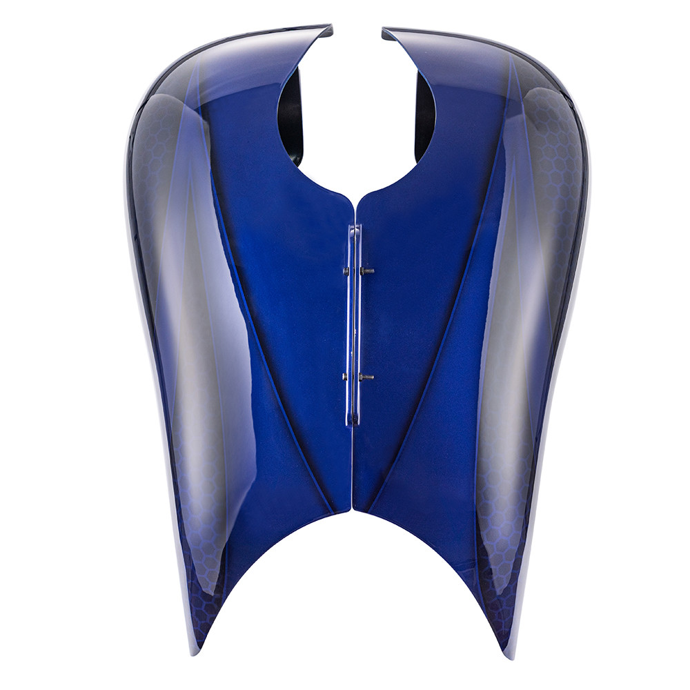 Advanblack Ravager Series Airbrushed Stretched Tank Cover for Harley 2008-2021 Street Glide & Road Glide -Zephyr Blue