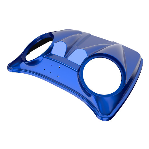 Crushed Sapphire Blue Dual 8'' Speaker Lids for Advanblack / OEM Harley Rushmore style Razor, Chopped & King Tour Pak