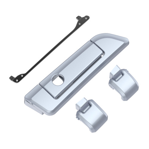 Brilliant Silver Hinges & Latch kit  For Harley Razor Chopped King Tour Pak