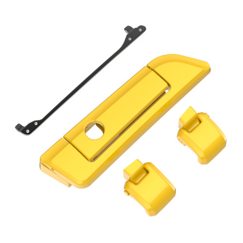 Chrome Yellow Hinges & Latch kit  For Harley Razor Chopped King Tour Pak