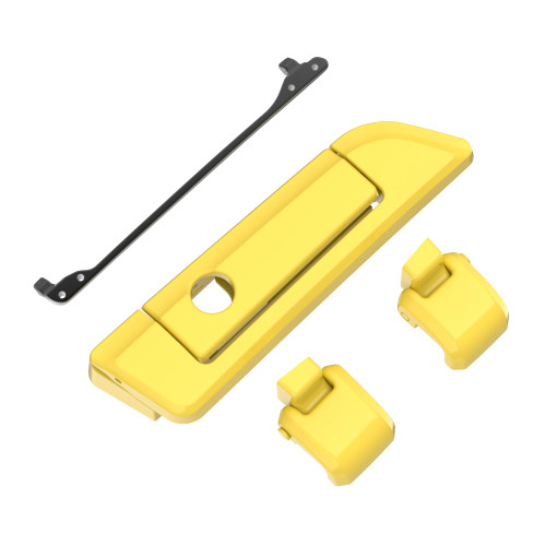 Industrial Yellow Hinges & Latch kit  For Harley Razor Chopped King Tour Pak
