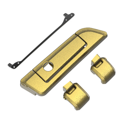 Olive Gold Hinges & Latch kit  For Harley Razor Chopped King Tour Pak