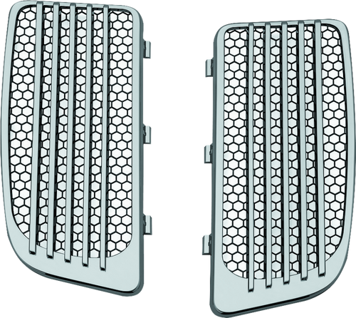 Kuryakyn #7681 - Radiator Grills For Twin Cooled Models Chrome & Black (Pair)
