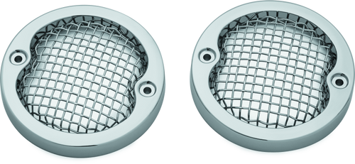Kuryakyn #6513 - Mesh Turn Signal Bezels 3-1/4in Chrome