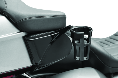 Kuryakyn #6487 - Reflex Drink Holder Right Side HD Touring Passenger Mount 14 and Up Gloss Black