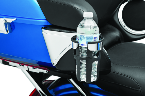 Kuryakyn #6486 - Reflex Drink Holder Right Side HD Touring Passenger Mount 14 and Up Chrome