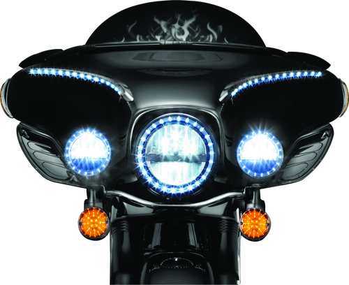 Kuryakyn #5441 - LED Front Turn Signal Conversion Flat Style Insert Amber Lens